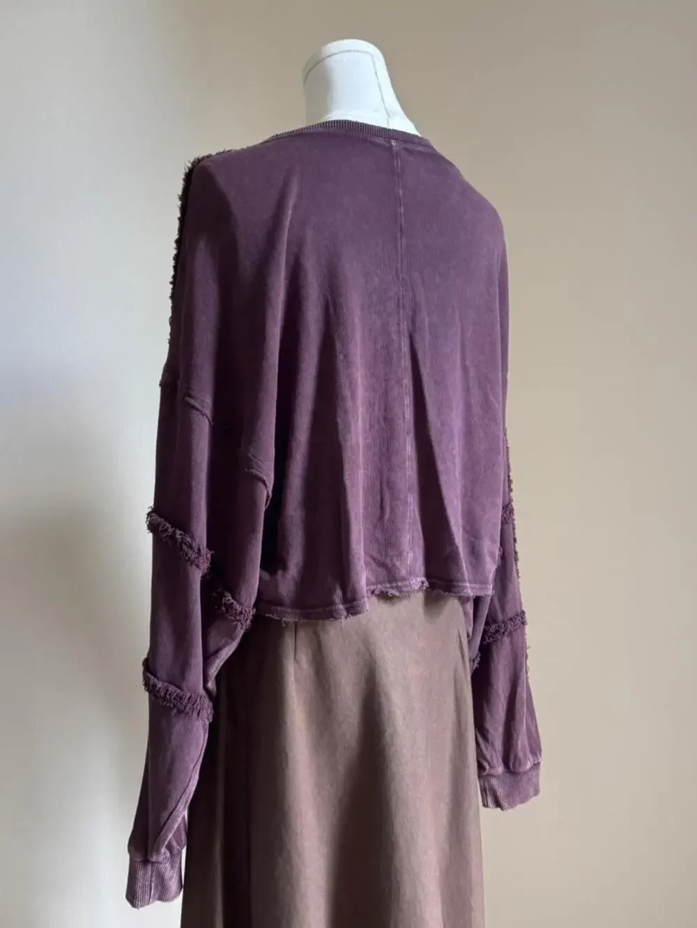 Free People Movement 100% cotton cropped top in faded plum
